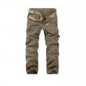 Men's Straight Cargo Pants Tactical Cargo Multi Pocket Solid Color Full Length Pants Daily Wear 100% Cotton Classic Green Black / Spring / Fall