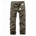 Men's Straight Cargo Pants Tactical Cargo Multi Pocket Solid Color Full Length Pants Daily Wear 100% Cotton Classic Green Black / Spring / Fall