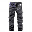 Men's Straight Cargo Pants Tactical Cargo Multi Pocket Solid Color Full Length Pants Daily Wear 100% Cotton Classic Green Black / Spring / Fall