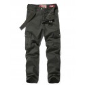 Men's Straight Cargo Pants Tactical Cargo Patchwork Multi Pocket Solid Color Full Length Pants Daily Wear Streetwear 100% Cotton Casual Classic ArmyGreen Black / Spring / Fall