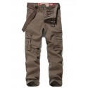Men's Straight Cargo Pants Tactical Cargo Patchwork Multi Pocket Solid Color Full Length Pants Daily Wear Streetwear 100% Cotton Casual Classic ArmyGreen Black / Spring / Fall