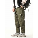 Men's Trousers Cargo Pants Zipper Drawstring Ribbon Solid Color Color Block Comfort Breathable Full Length Pants Casual Daily Chic & Modern Casual / Sporty Black Yellow Micro-elastic