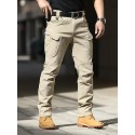 Men's Straight Pants Tactical Cargo Pocket Classic Multiple Pockets Solid Color Comfort Outdoor Full Length Pants Casual Daily Streetwear Stylish Black Army Green Micro-elastic