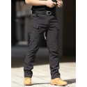 Men's Straight Pants Tactical Cargo Pocket Classic Multiple Pockets Solid Color Comfort Outdoor Full Length Pants Casual Daily Streetwear Stylish Black Army Green Micro-elastic