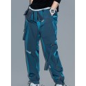 Men's Joggers Tactical Cargo Trousers Multiple Pockets Elastic Drawstring Design Solid Color Breathable Soft Pants Casual Daily Fashion Streetwear Black Blue / Elasticity