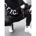 Men's streetwear cargo pants joggers hip-hop long trousers with multi-pockets Ribbon athleisure sweatpants sports outdoor fashion casual relaxed fit with elastic waist drawstring pants