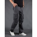 Men's Straight Tactical Cargo Trousers Pocket Multiple Pockets Solid Color Comfort Breathable Full Length Pants Casual Basic Cargo Gray Green Grass Green Inelastic