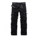 Men's Outdoor Vintage Washed Cotton Washed Multi-pocket Tactical Pants multi-pocket cargo pants straight pants trousers work pants khaki green