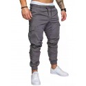Men's Casual Streetwear Jogger Tactical Cargo Trousers Drawstring Full Length Pants Micro-elastic Solid Colored Cotton Blend Breathable Loose White Black Blue Wine Army Green S M L XL XXL