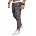 Men's Casual Streetwear Jogger Tactical Cargo Trousers Drawstring Full Length Pants Micro-elastic Solid Colored Cotton Blend Breathable Loose White Black Blue Wine Army Green S M L XL XXL