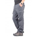 Men's Tactical Cargo Trousers Work Pants Elastic Waist Multiple Pockets Solid Color Outdoor Sports Full Length Pants Sports Work Cotton Sports Sports & Outdoors ArmyGreen Black