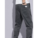 Men's Joggers Sweatpants Trousers Pocket Drawstring Multiple Pockets Solid Color Breathable Outdoor Full Length Pants Casual Daily Stylish Casual Black Light gray Micro-elastic