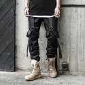 Men's Joggers Pants Trousers Pocket Classic Multiple Pockets Solid Color Letter Comfort Outdoor Full Length Pants Casual Daily Cotton Streetwear Stylish Black Micro-elastic / Elasticity