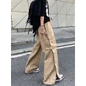 Men's Trousers Cargo Pants Drawstring Elastic Waist Solid Color Comfort Breathable Pants Casual Daily Sports Fashion Black Army Green Micro-elastic / Elasticity