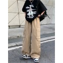 Men's Trousers Cargo Pants Drawstring Elastic Waist Solid Color Comfort Breathable Pants Casual Daily Sports Fashion Black Army Green Micro-elastic / Elasticity