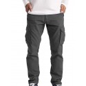 long cargo pants for men,cargo trousers work wear combat safety cargo 6 pocket full pants comfortable men's fashion dark gray
