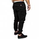 Men's Joggers Pants Tactical Cargo Multiple Pockets Solid Color Outdoor Sports Full Length Pants Casual Cotton Cargo ArmyGreen White Inelastic / Drawstring
