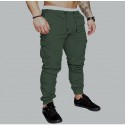 Men's Joggers Pants Tactical Cargo Multiple Pockets Solid Color Outdoor Sports Full Length Pants Casual Cotton Cargo ArmyGreen White Inelastic / Drawstring