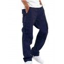 Men's Straight Trousers Parachute Pants Multi Pocket Solid Color Comfort Breathable Pants Casual Daily Fashion Streetwear Green Black