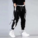 men's streetwear harajuku pants hip-hop jogging sports pure cotton men's long trousers joggers cargo pants with multi-pockets letter embroidery pattern
