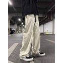 Men's Straight Tactical Cargo Trousers Pocket Solid Color Outdoor Sports Full Length Pants Casual Daily Cotton Streetwear Sports & Outdoors Black Grey / Elasticity