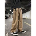 Men's Straight Tactical Cargo Trousers Pocket Solid Color Outdoor Sports Full Length Pants Casual Daily Cotton Streetwear Sports & Outdoors Black Grey / Elasticity