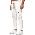 mens cargo jogger pants athletic casual pants fashion slim fit sweatpants pencil trousers khaki