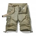 Men's Shorts Cargo Pants Multi Pocket Solid Color Breathable Soft Knee Length Pants Casual Daily Cargo Shorts Casual Black Blue Micro-elastic / Spring / Summer