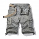 Men's Shorts Cargo Pants Multi Pocket Solid Color Breathable Soft Knee Length Pants Casual Daily Cargo Shorts Casual Black Blue Micro-elastic / Spring / Summer
