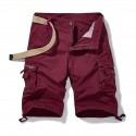Men's Shorts Cargo Pants Multi Pocket Solid Color Breathable Soft Knee Length Pants Casual Daily Cargo Shorts Casual Black Blue Micro-elastic / Spring / Summer