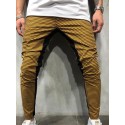 Men's Chinos Trousers Pocket Elastic Drawstring Design Lattice Breathable Soft Pants Casual Daily Fashion Streetwear Green White Micro-elastic
