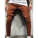 Men's Chinos Trousers Pocket Elastic Drawstring Design Lattice Breathable Soft Pants Casual Daily Fashion Streetwear Green White Micro-elastic