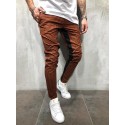 Men's Chinos Trousers Pocket Elastic Drawstring Design Lattice Breathable Soft Pants Casual Daily Fashion Streetwear Green White Micro-elastic