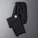 Men's Straight Sweatpants Trousers Drawstring Elastic Waist Solid Color Comfort Breathable Pants Casual Daily Sports Fashion Green Black Micro-elastic / Elasticity