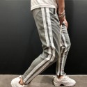 Men's Joggers Sweatpants Trousers Multiple Pockets Elastic Drawstring Design Stripe Breathable Soft Pants Casual Daily Fashion Streetwear Black / Red Black / White Micro-elastic / Elasticity