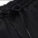 Men's Straight Sweatpants Trousers Drawstring Elastic Waist Solid Color Comfort Breathable Pants Casual Daily Cotton Blend Sports Fashion Black Blue Micro-elastic / Elasticity