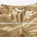 Men's Chinos Solid Colored Full Length Pants Party Going out PU Basic Streetwear Black Silver Micro-elastic / Club / Punk & Gothic / Weekend