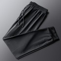 Men's Joggers Trousers Casual Pants Drawstring Elastic Waist Solid Color Breathable Quick Dry Pants Sports Outdoor Daily Stretch Loose Mesh black [behind feet Mesh black [straight / Summer