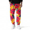 Men's Jogging Pants Pocket Drawstring Elastic Waist Graphic Flower / Floral Comfort Breathable Full Length Pants Sports Outdoor Daily Stylish Casual / Sporty Black / Red Blue Micro-elastic / Summer
