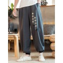 Men's Chinos Drawstring Elastic Waist Solid Color Breathable Lightweight Full Length Pants Casual Daily Casual Trousers White Black Micro-elastic / Elasticity