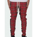 Men's Chinos Trousers Pocket Elastic Drawstring Design Lattice Breathable Soft Pants Casual Daily Fashion Streetwear Red Micro-elastic