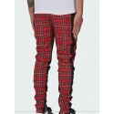 Men's Chinos Trousers Pocket Elastic Drawstring Design Lattice Breathable Soft Pants Casual Daily Fashion Streetwear Red Micro-elastic