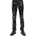 Men's Pants Pocket Solid Color Full Length Pants Going out Weekend Artificial Leather Streetwear Stylish Black Inelastic / Winter