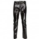 Men's Pants Pocket Solid Color Full Length Pants Going out Weekend Artificial Leather Streetwear Stylish Black Inelastic / Winter