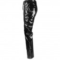 Men's Pants Pocket Solid Color Full Length Pants Going out Weekend Artificial Leather Streetwear Stylish Black Inelastic / Winter