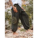 Men's Sweatpants Joggers Trousers Drawstring Elastic Waist Print Graphic Prints Comfort Breathable Pants Casual Daily Cotton Blend Streetwear Classic Blue Wine / Elasticity