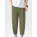 Men's Joggers Sweatpants Trousers Pocket Elastic Drawstring Design Solid Color Breathable Soft Pants Casual Daily Fashion Streetwear Green Black / Elasticity