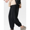 Men's Joggers Sweatpants Trousers Pocket Elastic Drawstring Design Solid Color Breathable Soft Pants Casual Daily Fashion Streetwear Green Black / Elasticity