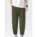 Men's Joggers Sweatpants Trousers Pocket Elastic Drawstring Design Solid Color Breathable Soft Pants Casual Daily Fashion Streetwear Green Black / Elasticity
