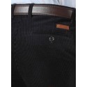 Men's Dress Pants Pocket Solid Color Breathable Outdoor Full Length Pants Business Casual Corduroy Casual Trousers Black Khaki Micro-elastic